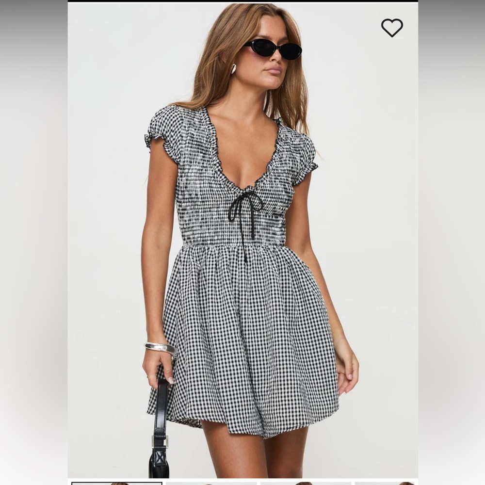 Princess Polly Wescott Gingham Playsuit Black/White